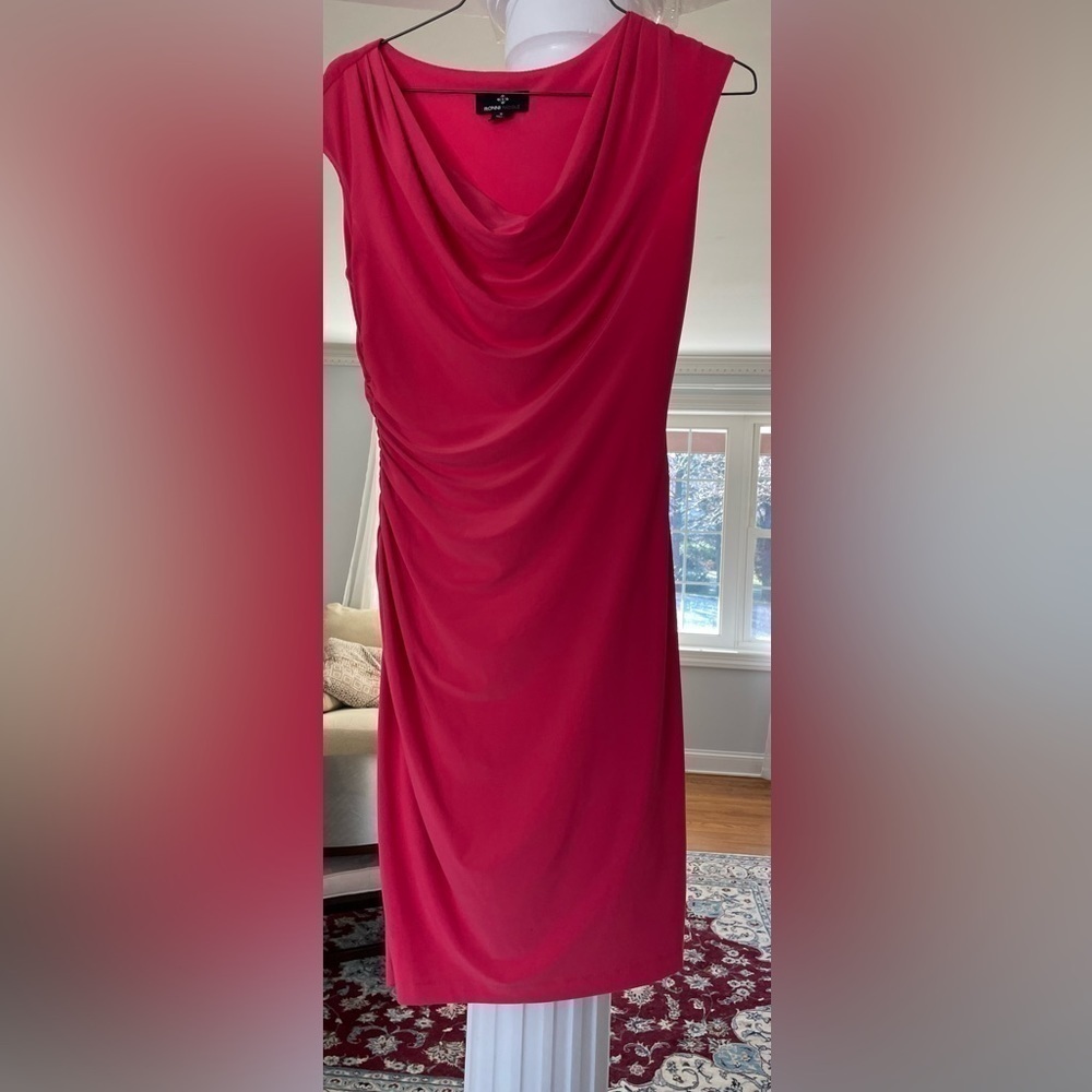 Ronni Nicole Dresses women’s hot pink/ Fuchsia sleeveless , Cowl neck dress .